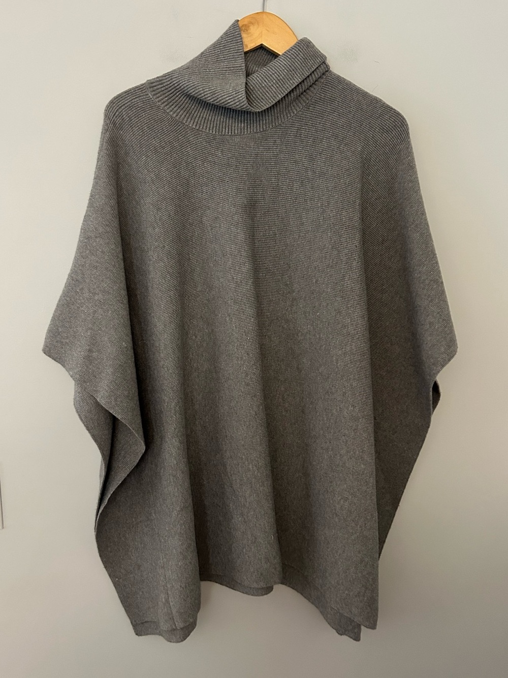 Mersea Anywhere Poncho Ribbed Sweater Gray One Size